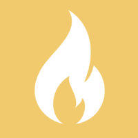 Spark Logo - yellow background with white flame